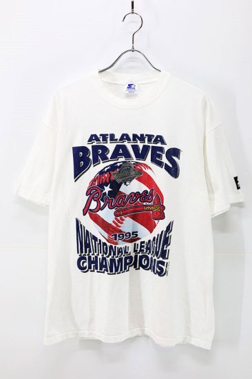 Used 90s STARTER MLB Braves Official Graphic T-Shirt Size L 古着