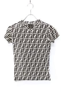 Used 90s ITALY FENDI jeans Zucca Pattern Shear T-Shirt Size S  