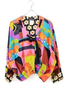 Used Womens 80s-90s Dolman sleeve Rayon Blouson Jacket Size M  
