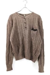 Used Womens Italy 80s-90s Unknown Super Kid Mohair Mix Design Knit Size XL  