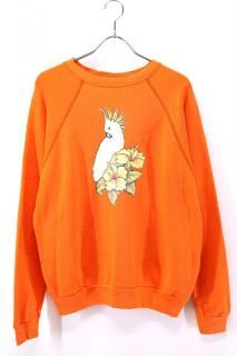 Used 80s-90s USA Tultex Orange Animal Graphic Sweat Size L 