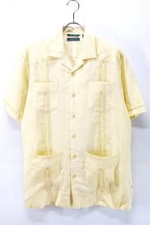 Used 00s CUBAVERA Yellow Linen Cuba S/S Shirt size S 