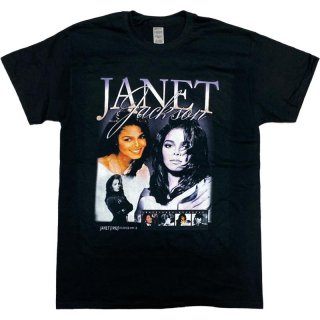 "JANET JACKSON" Vintage Style T-Shirt -BLACK-
