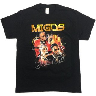 "MIGOS" Vintage Style T-Shirt-BLACK-