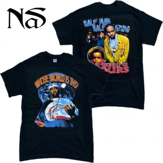 "Nas" Vintage Style T-Shirt -BLACK-