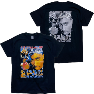 2PAC SHAKUR "ALL EYEZ ON ME" Vintage Style T-Shirt -BLACK-