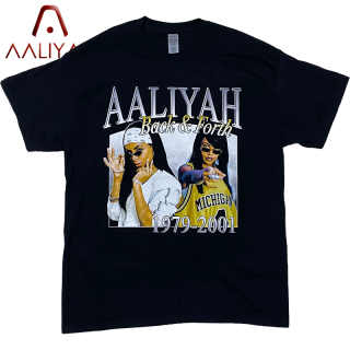 AALIYAH Black&Forth Vintage Style T-Shirt BLACK