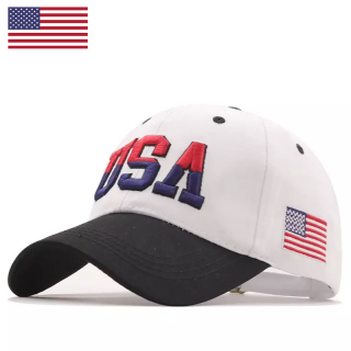 "USA" Souvenir Cap WHITEBLACK