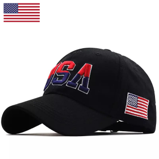 "USA" Souvenir Cap -BLACK-