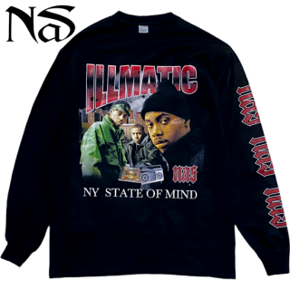 Nas "Illmatic" Vintage Style L/S T-Shirt -BLACK-