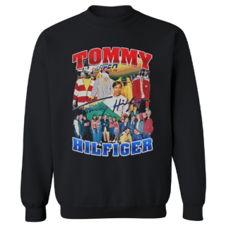 "TOMMY HILFIGER" Vintage Style Crew Neck Sweat -BLACK-