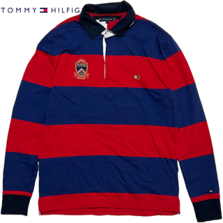 "TOMMY HILFIGER" L/S Rugger Shirt -REDBLUE-