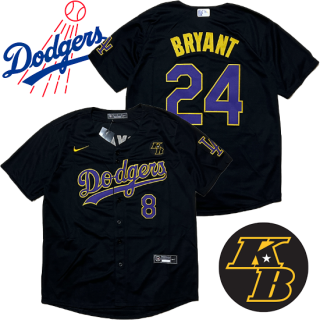Los Angeles Dodgers "Kobe Bryant" Baseball Jersey -BLACK-