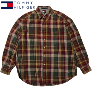 TOMMY HILFIGER L/S Check Shirt -BROWN-