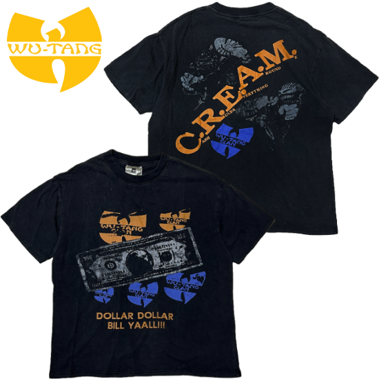 WU-TANG CLAN C.R.E.A.M. Vintage Style T-Shirt -BLACK-