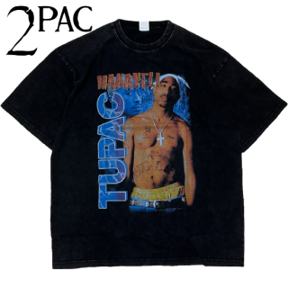 TUPAC "MAKAVELI" Vintage Style T-Shirt -Vintage BLACK-