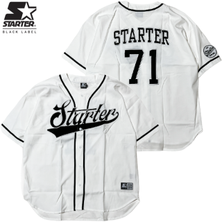 STARTER BLACK LABEL SATIN-LOGO Baseball Jersey -WHITE-