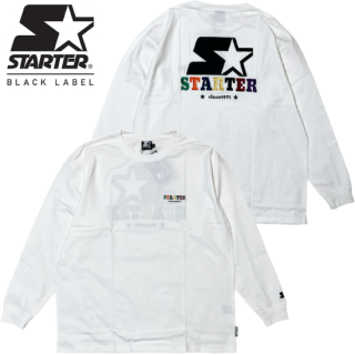 STARTER BLACK LABEL "Colorful Logo" L/S T-Shirt -WHITE-