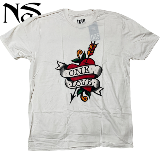 Nas "One Love" Official T-Shirt -VINTAGE WHITE-