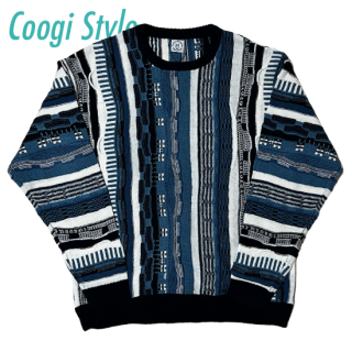 Coogi Style Crew Neck Sweater -NAVY-