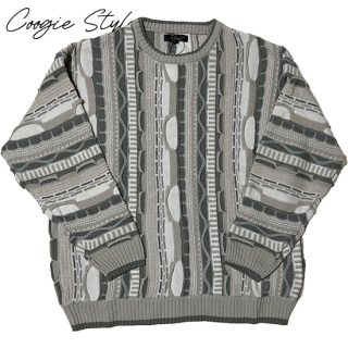 "Coogie Style" Crew Neck Sweater -LIGHT BEIGE-