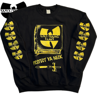 Wu-Tang Clan Protect Ya Neck Vintage Style Crew Neck Sweat -BLACK-