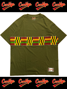 Crooklyn' "Kente" T-Shirt -MILITARY GREEN-