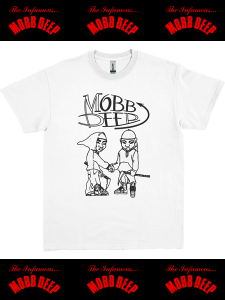 Mobb Deep "Peer Pressure" Promo Sticker T-Shirt -WHITE-