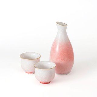 Sake Set / Crystalline glaze  Pink