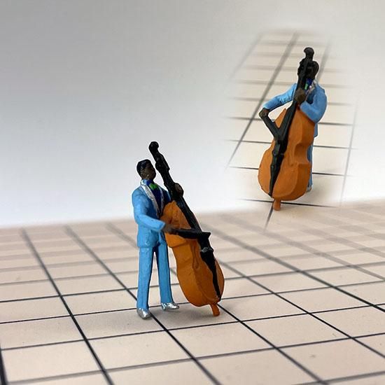 E-4 黒人ジャズバンド フィギュア 6体セット 楽器付き 置物 陽気な音楽隊