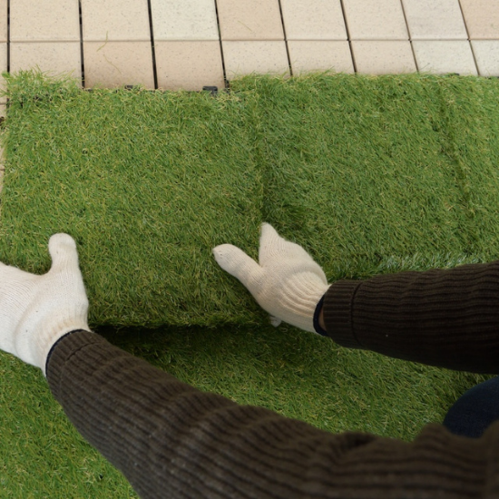 【新品】 リアル人工芝生ジョイントマット (10枚入り）フラワー/ガーデン