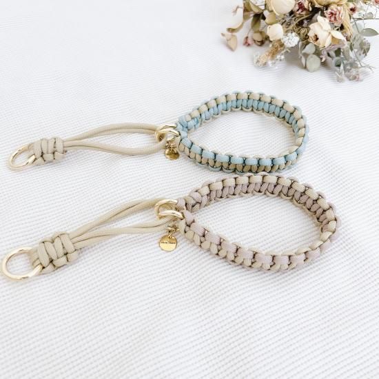 パラコードハーフチョーク　パステルカラー　スマイルフラワー　No.0174 パラコード ハーフチョーク