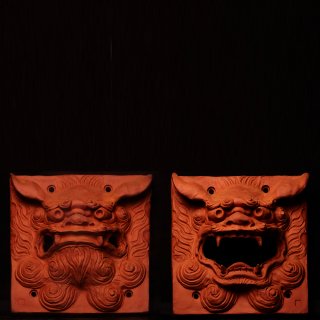 【國吉工房】面獅子（メンシーサー）雌雄一対 - やちむんショップ－沖縄の焼物のネットショップ－