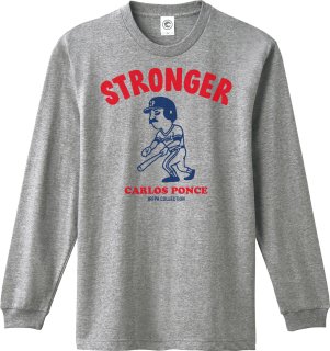 カルロスポンセ<br>STRONGERロングスリーブTシャツ<br>(袖リブ)<br>ヘザーグレーの商品画像