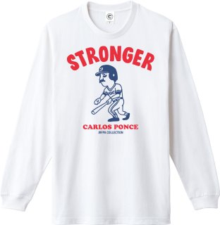 カルロスポンセ<br>STRONGERロングスリーブTシャツ<br>(袖リブ)<br>ホワイトの商品画像