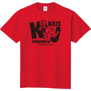 クリスジョンソン<br>KJコットンTシャツ<br>レッド<br>(プリントカラー:ブラック)の商品画像