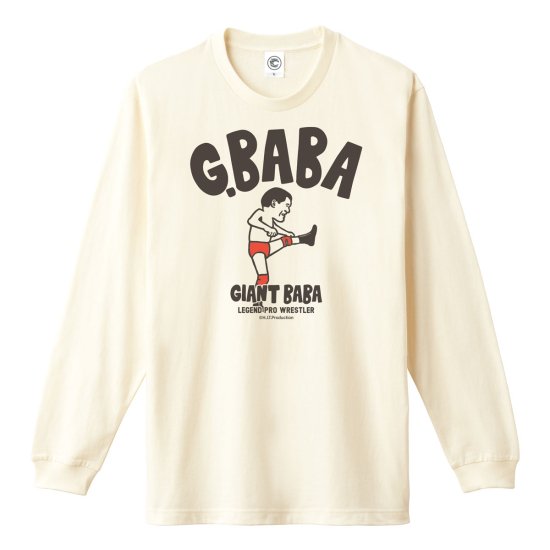 ジャイアント馬場G.BABA ロングスリーブTシャツ (袖リブ) アイボリー