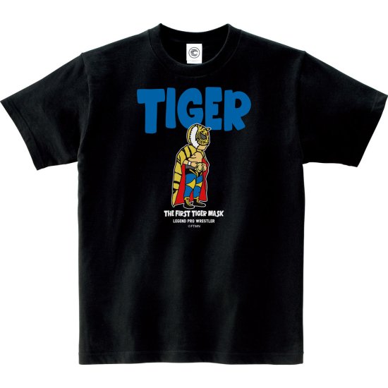 初代タイガーマスク THE FIRST TIGER MASK コットンTシャツ ブラック