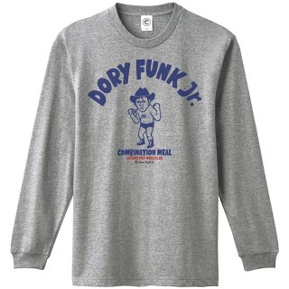 ドリー・ファンク・ジュニア<br>DORY FUNK Jr.<br>ロングスリーブTシャツ<br>(袖リブ)<br>ヘザーグレーの商品画像
