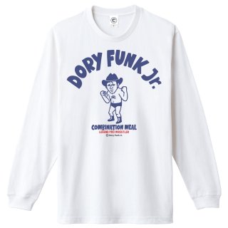 ドリー・ファンク・ジュニア<br>DORY FUNK Jr.<br>ロングスリーブTシャツ<br>(袖リブ)<br>ホワイトの商品画像