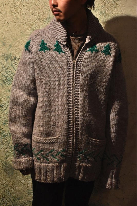 canadian 1960s tree motif Cowichan sweater