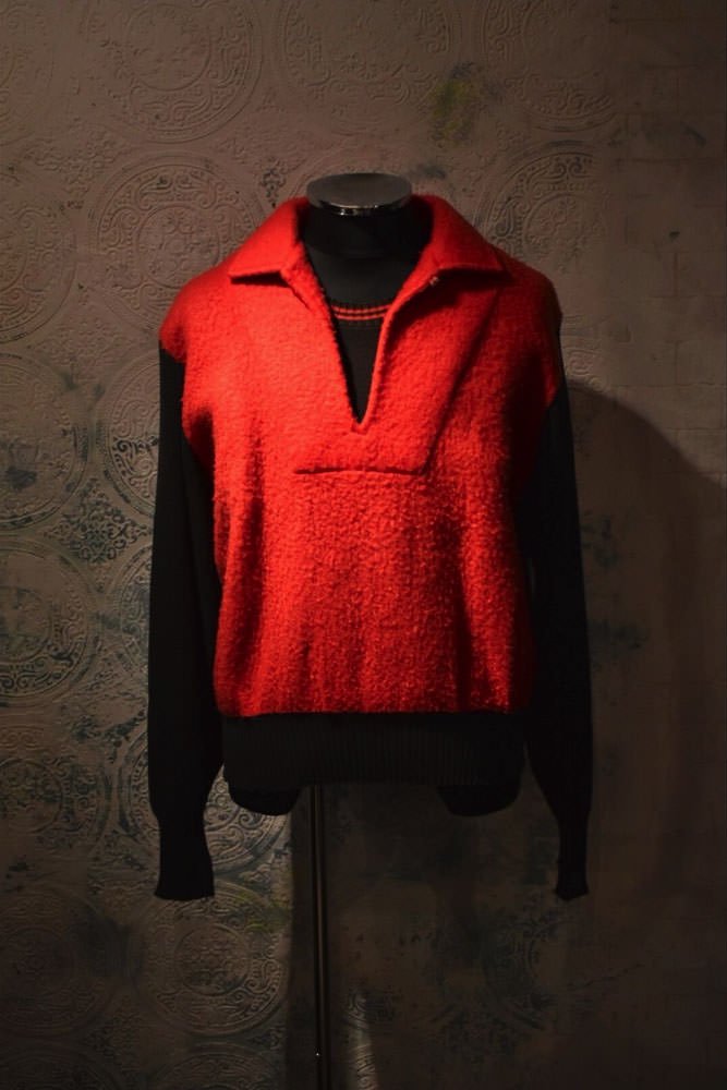 us ~1960s acrly fur × knit pullover jacket