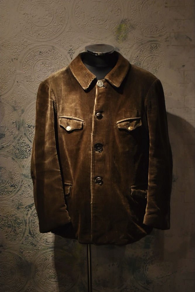 french 1930-40s brown corduroy hunting jacket