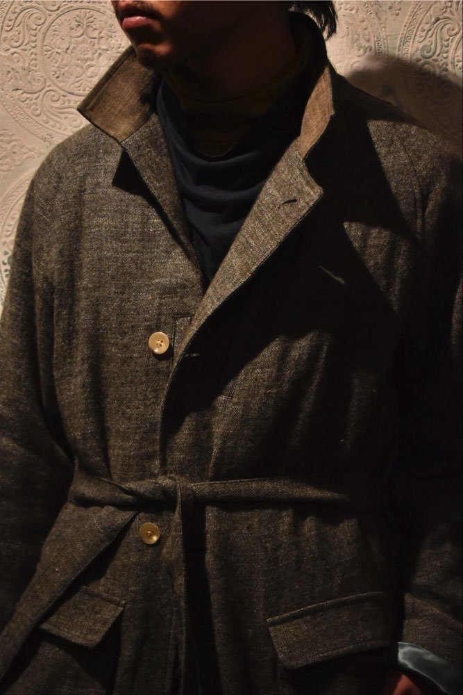 Verthandi clairton Shetland wool linen coat