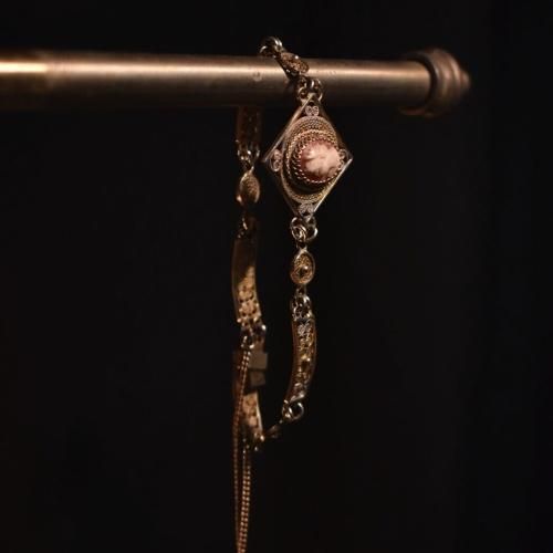 mid 20th cameo filigree bracelet