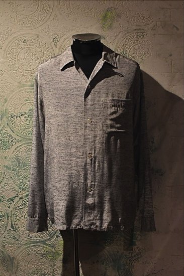 us 1950-60s silk open collar shirt "special fabric"