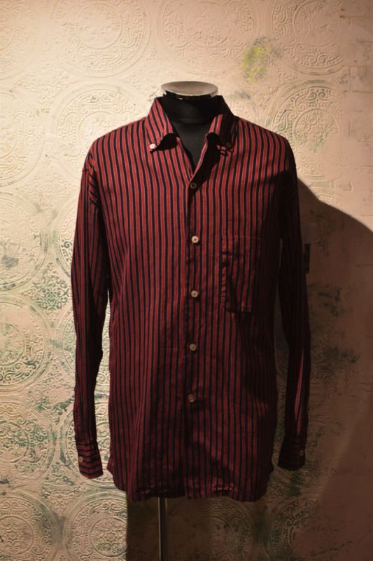 us 1960s cotton stripe button down shirt
