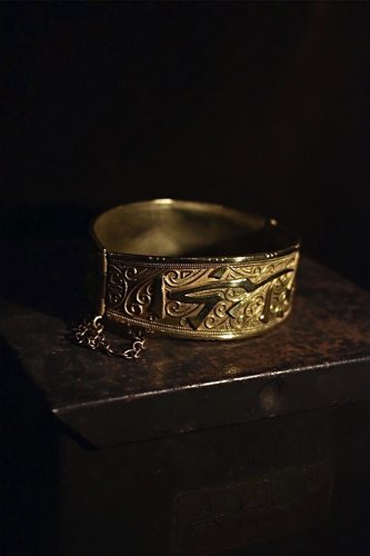 french mid 20th brass bracelet