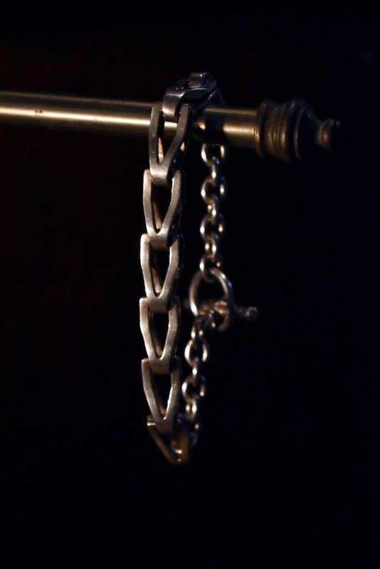 vintage heavy silver chain bracelet