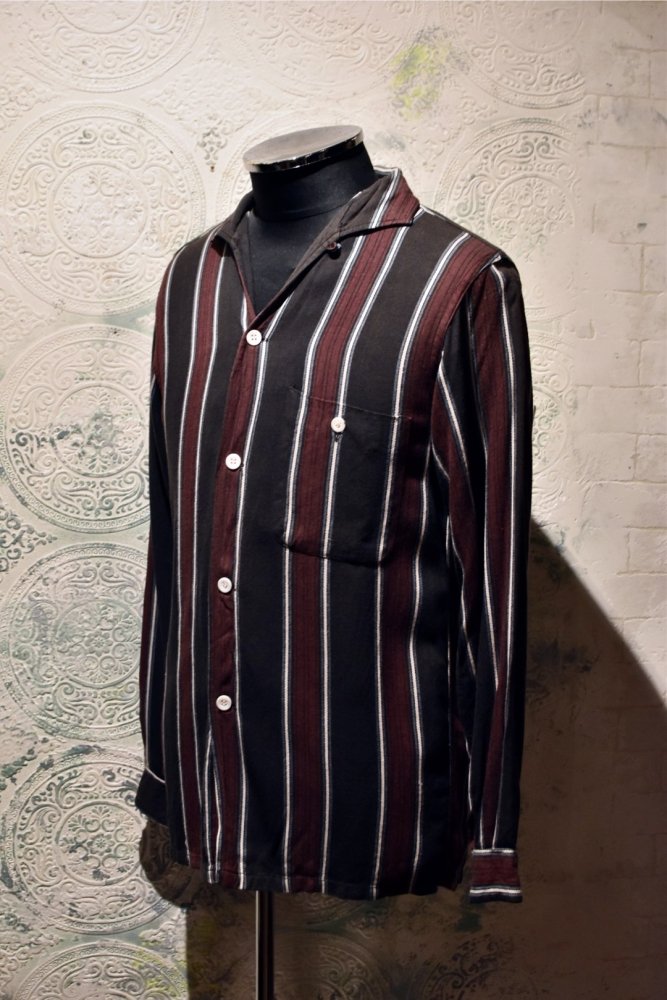 us ~1960's Italian collar stripe shirt
